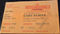 Gary Numan Manchester Ticket 1991